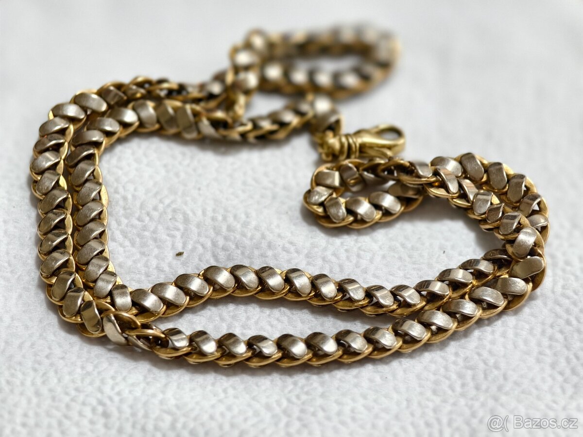 Zlatý řetěz - kombinace bílé a žluté zlato
