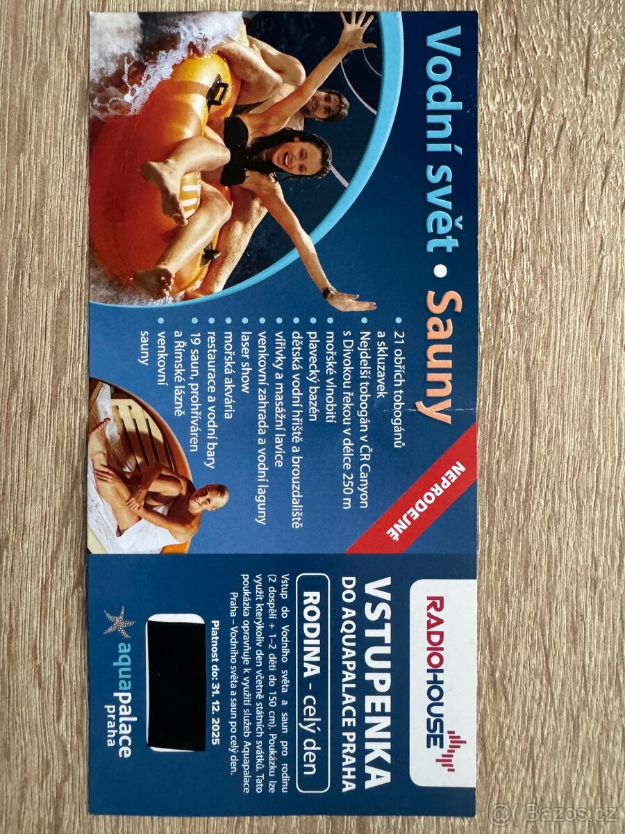 Celodenní rodinná vstupenka - aquapalace Praha