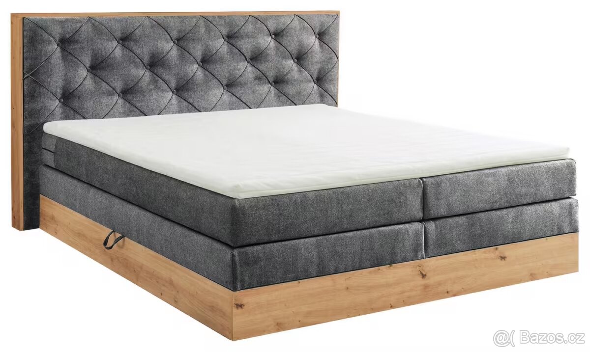 POSTEL BOXSPRING, 180/200 cm, antracitová