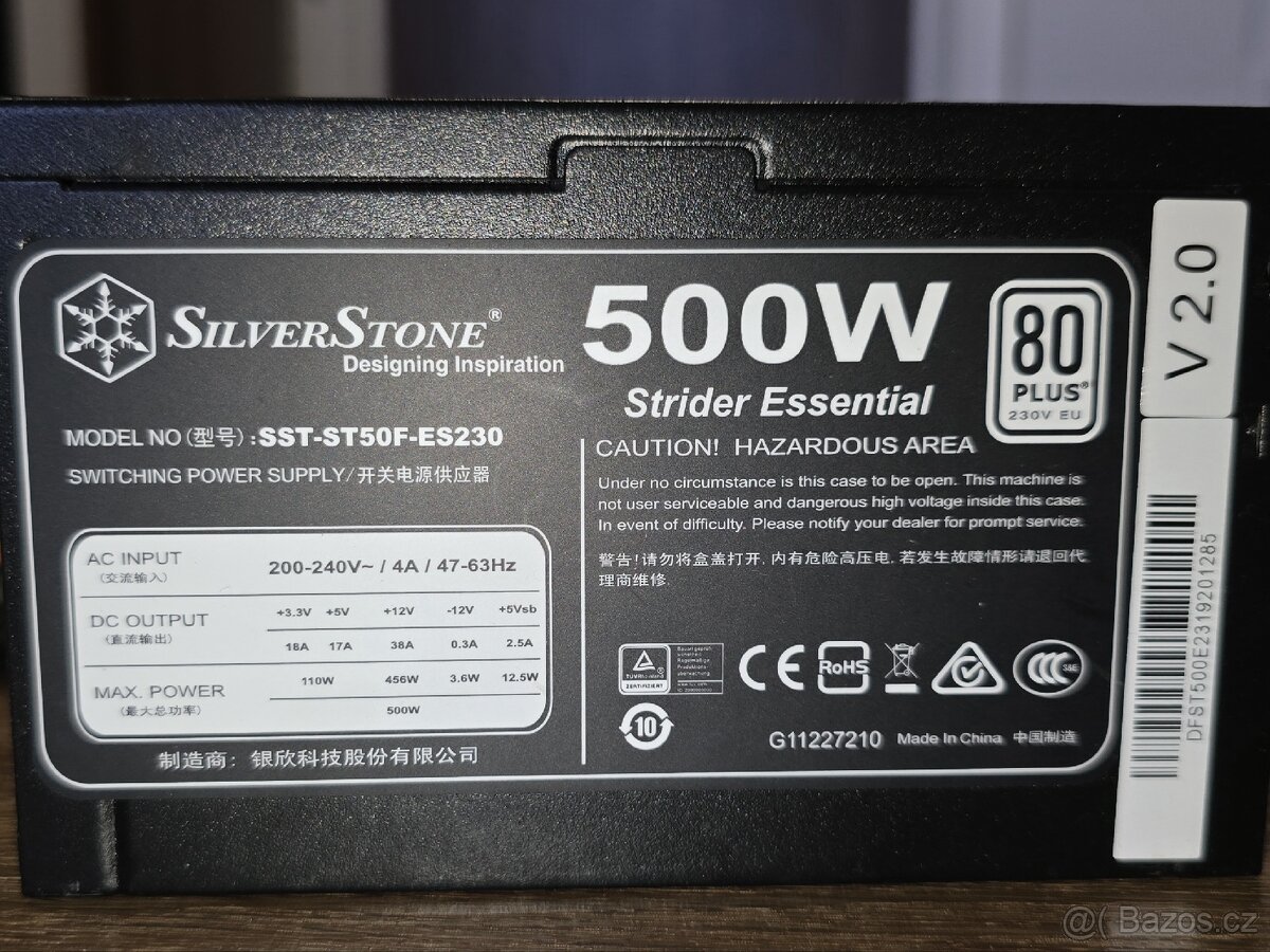 PC ATX zdroj SilverStone 500W 80Plus