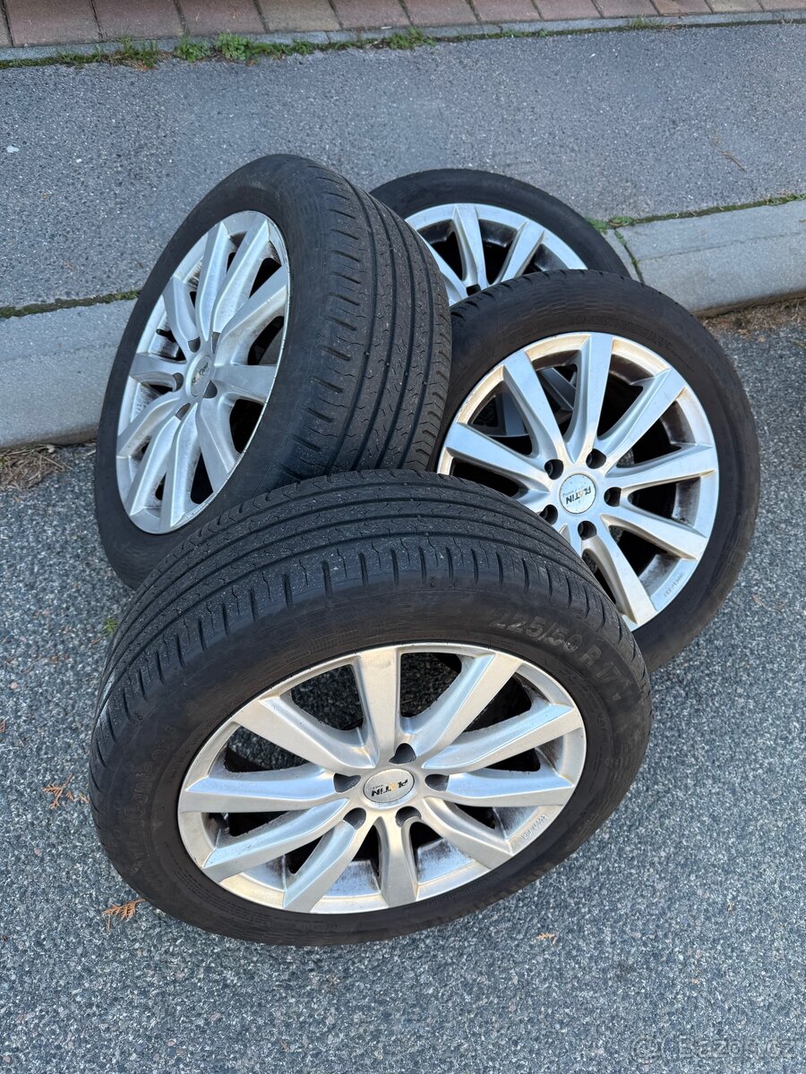 ALU kola 7x17 5x115 s letními pneu 225/50/17