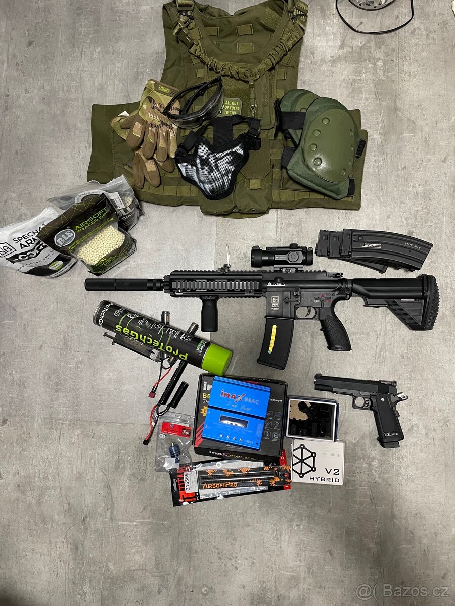 Prodám airsoft výbavu Specna Arms SA-H02, WE HI-CAPA