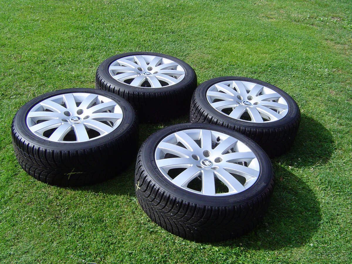 4 XZIMNÍ HLINÍKOVÁ KOLA ŠKODA OCTAVIA III..205/50 R17