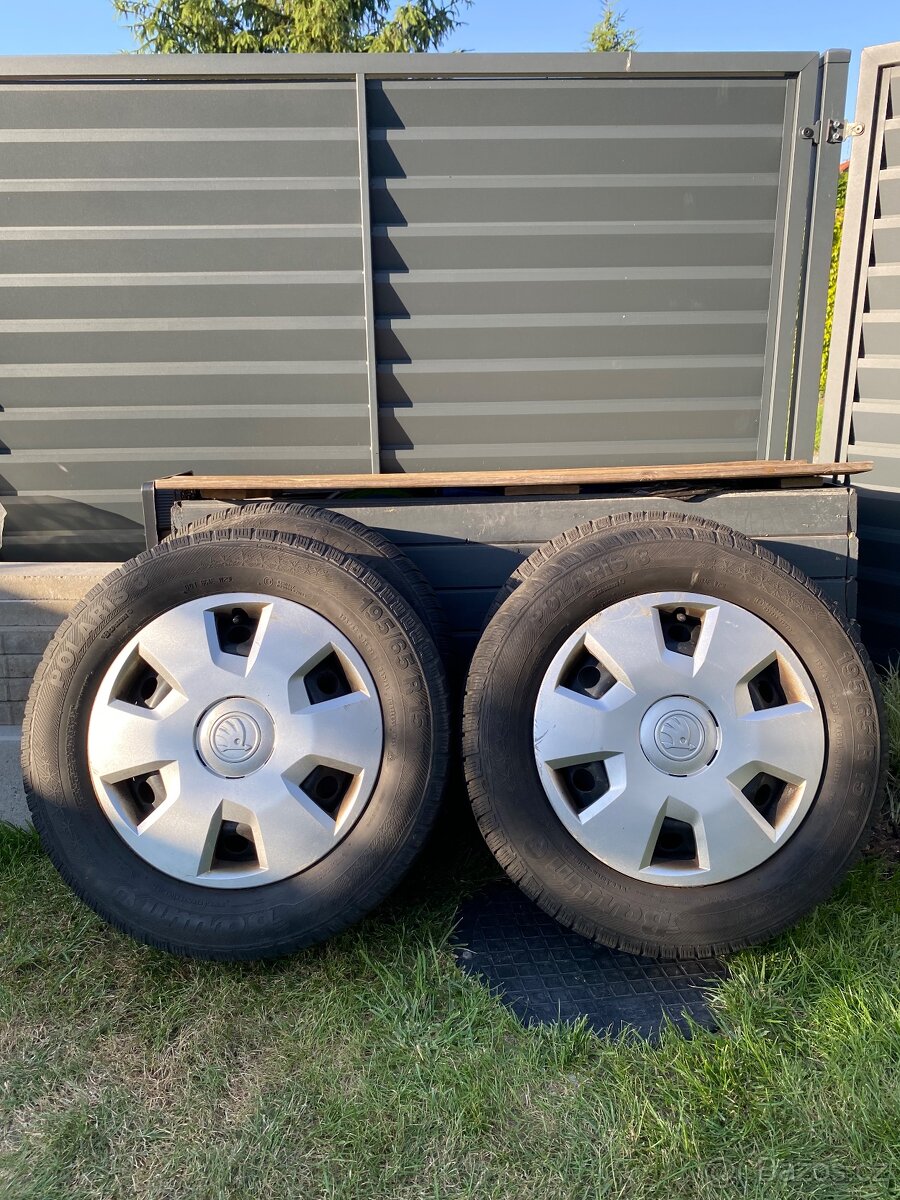 Plechové disky Škoda Octavia 15" + originální poklice
