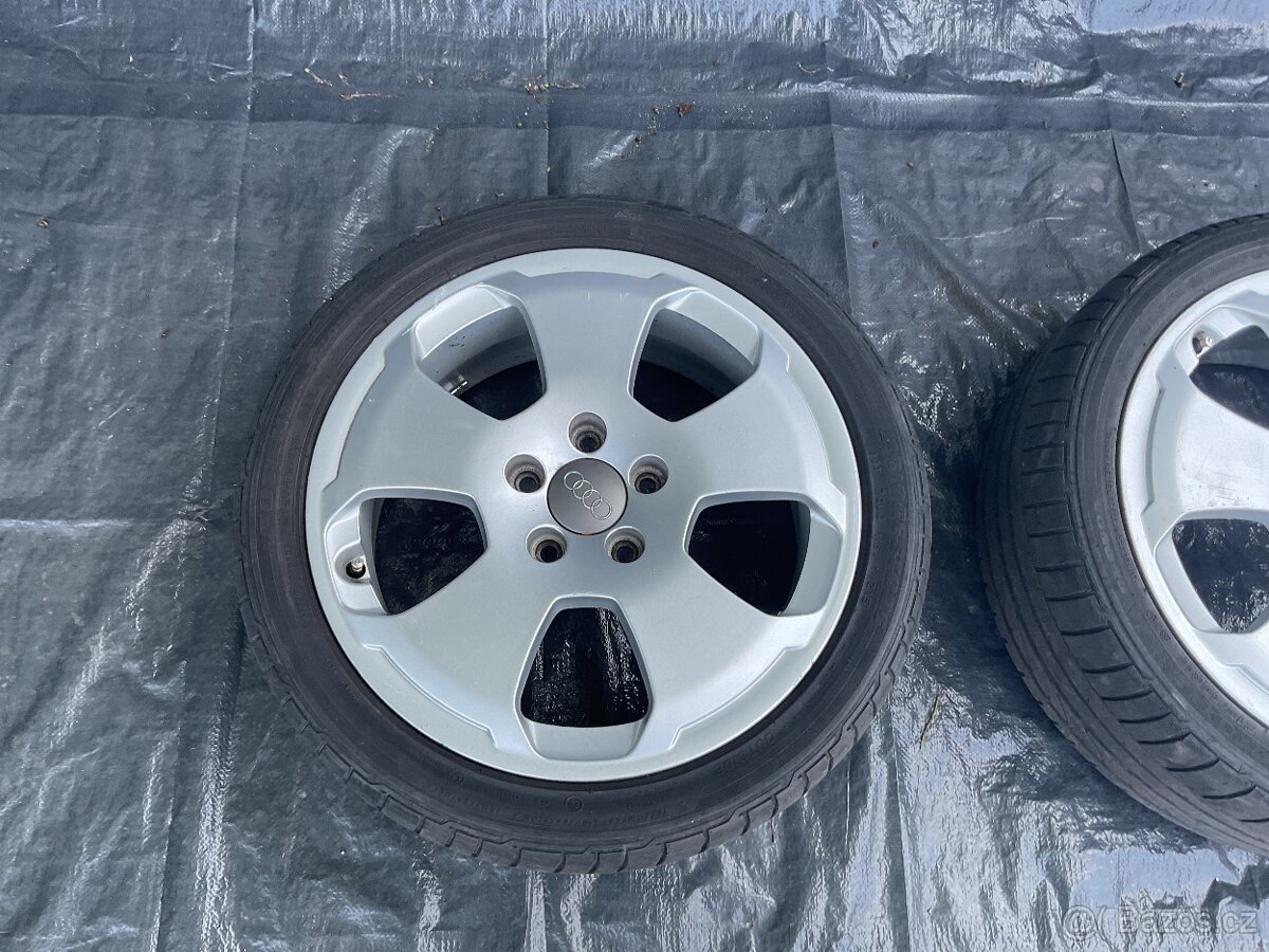 Celá ALU kola AUDI s pneu BRIDGESTONE POTENZA