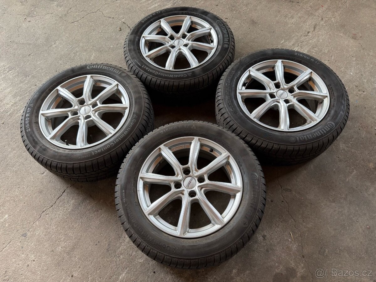 Alu kola Dezent 4x108 R17 - 215/60/17 Continental