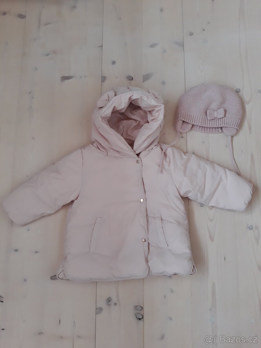 Sv. růžová bunda a čepice vel 86