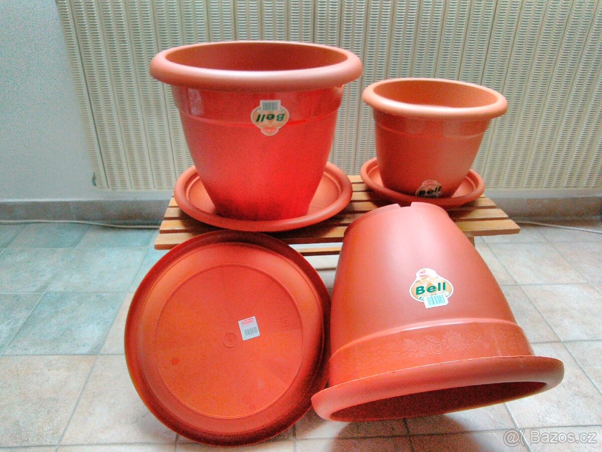 Prodám nové velké květináče s podmiskou