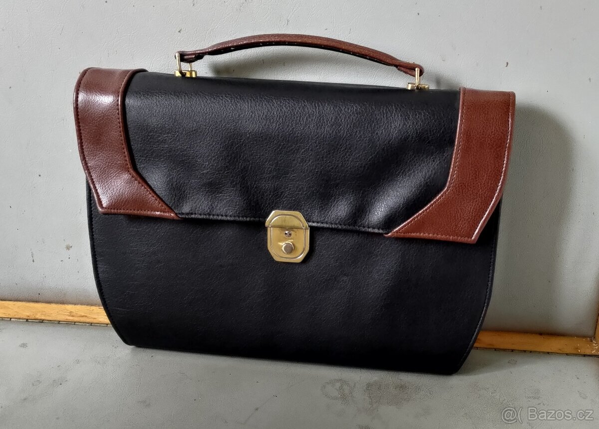 KOŽENÁ  AKTOVKA  ČERNOHNĚDÁ