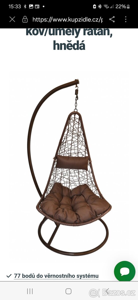 Závěsné houpací kťeslo XXL