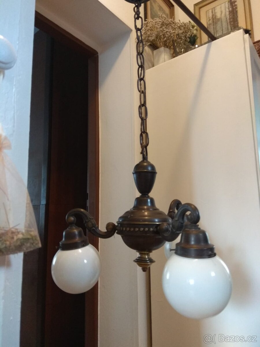 Lustr starožitný bronzový