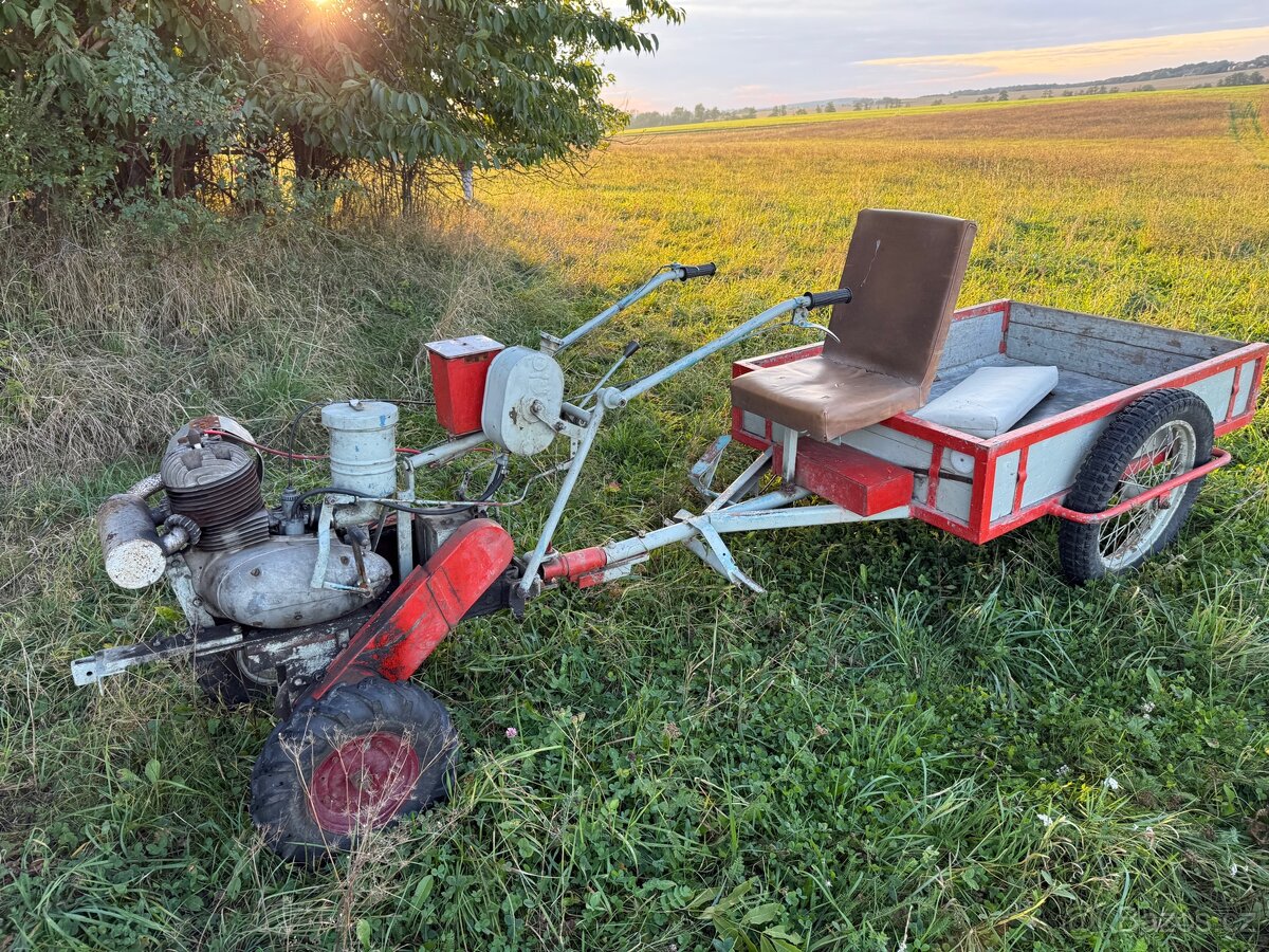 Prodám frezu domácí výroby s vlekem,včetně rotavatoru