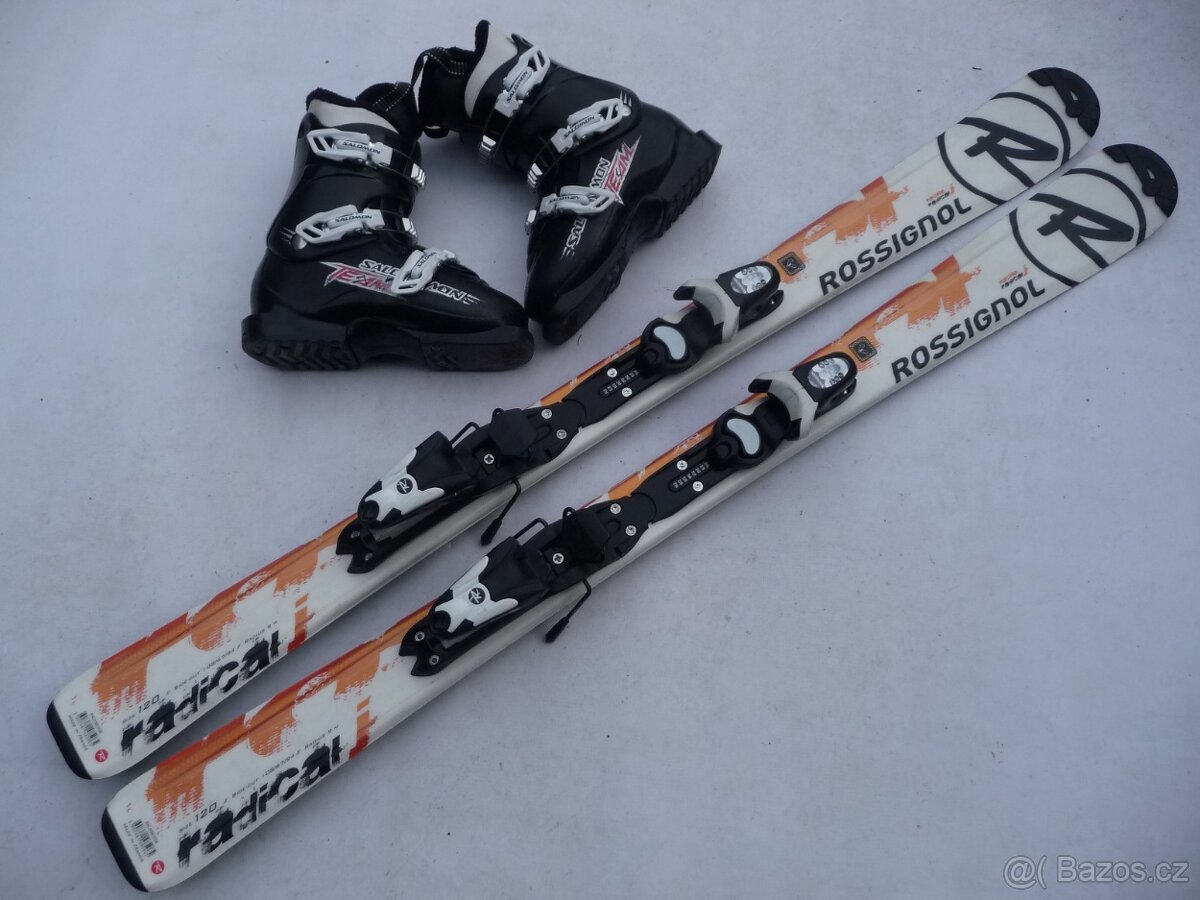 363. Detske lyže ROSSIGNOL - 120cm + boty SALOMON 37 eu SET