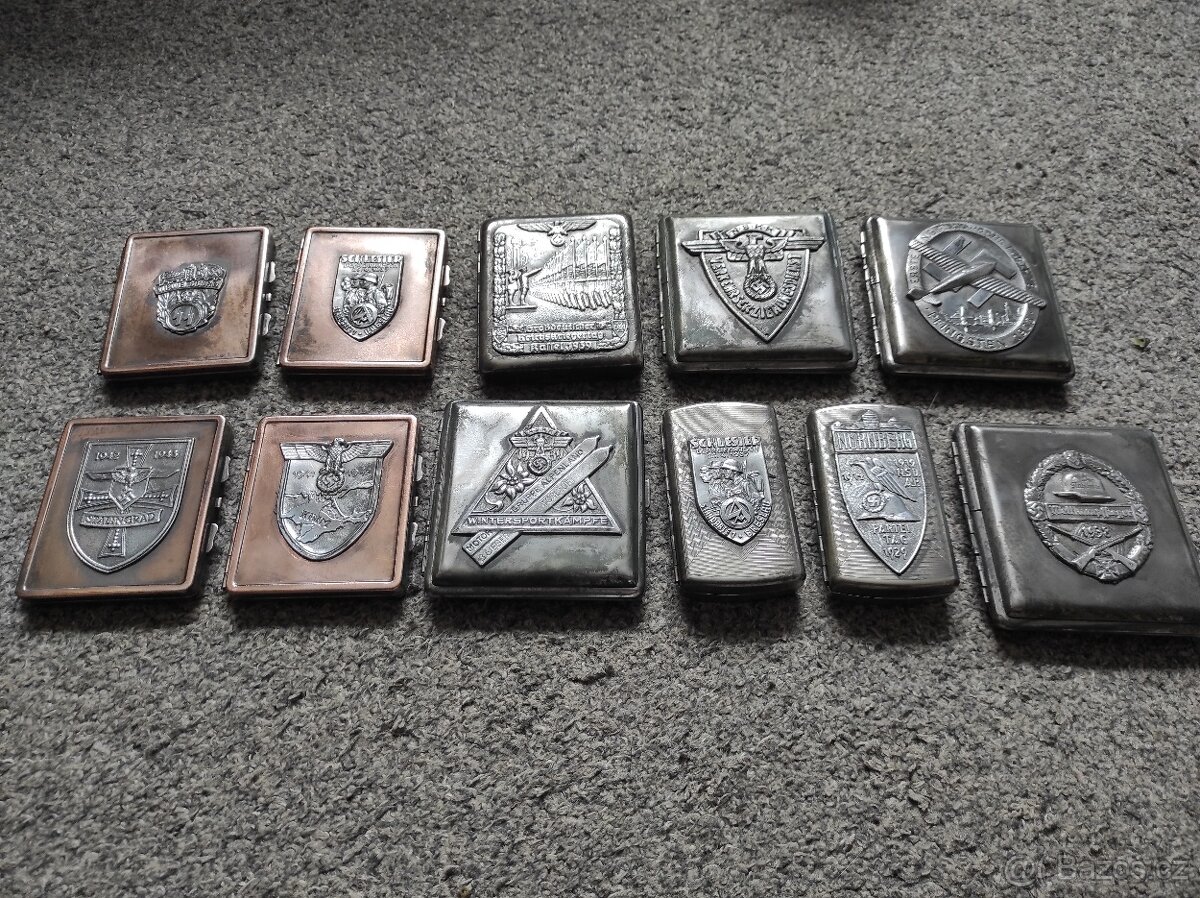 postříbřené tabatěrky NSDAP,Wehrmacht a další