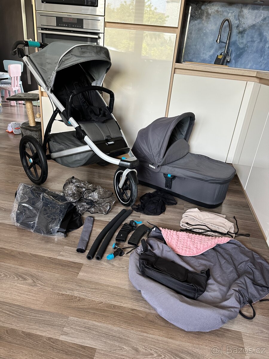 Kocarek Thule urban glide 2 + korbicka + prislusenstvi