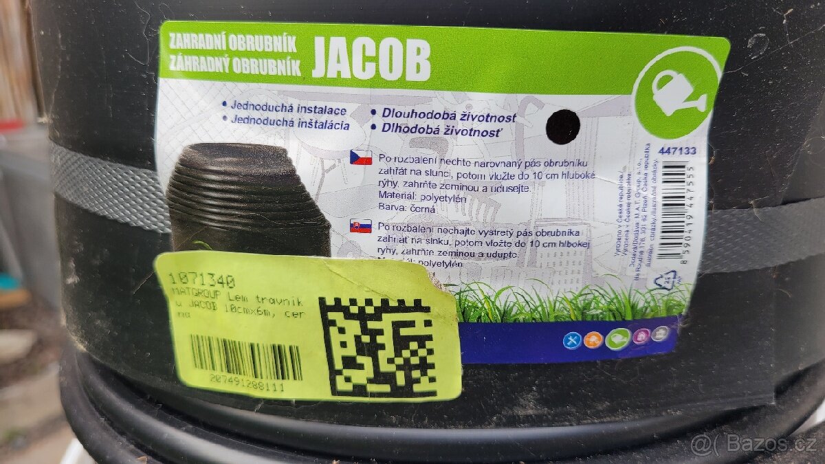 plastový lem trávníku JACOB 10cmx6m, 3 ks