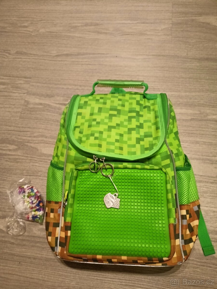 PIXIE CREW školní aktovka Minecraft zeleno-hnědá