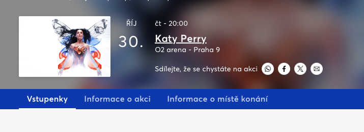 Katty Perry Praha 30.11. STÁNÍ, ZÁRUKA BEZPEČNOSTI