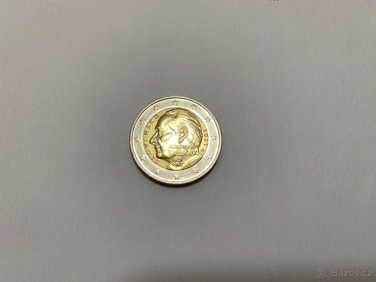 Pamätná 2 euro minca Slovensko Dubček