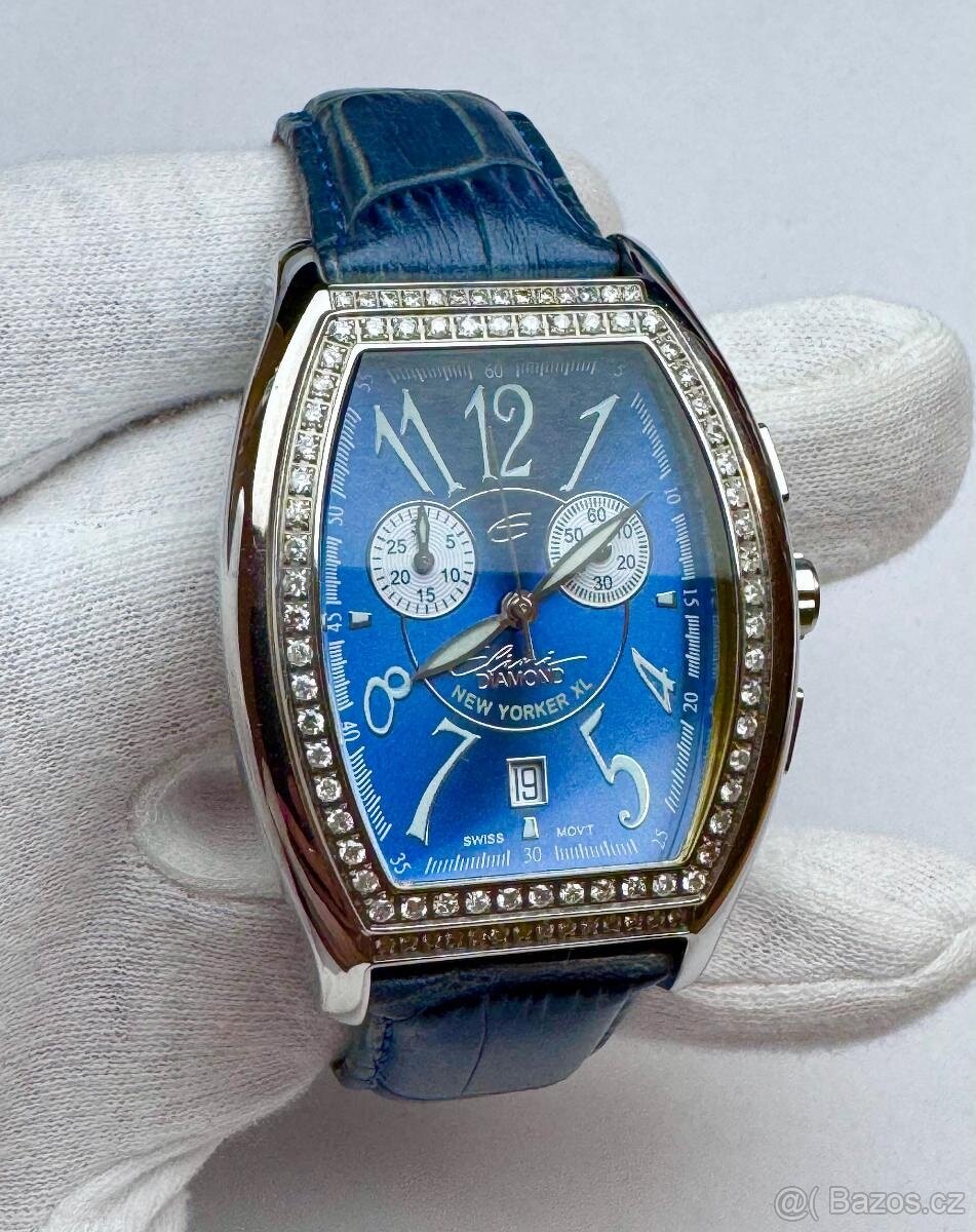 PÁNSKÉ NÁRAMKOVÉ HODINKY ELINI S PŘÍRODNÍMI BRILIANTY - ETUE