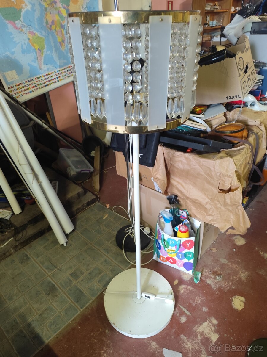 Retro stojací lampa křišťál