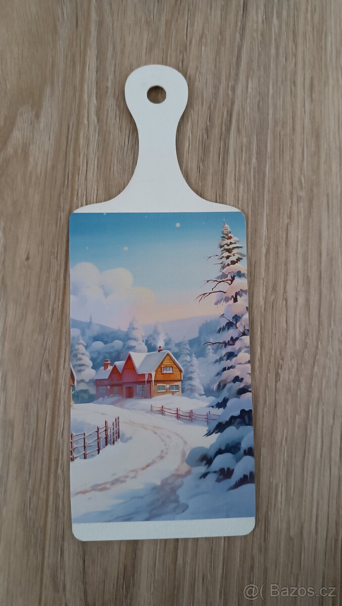 Dekorační prkénka zimní krajina