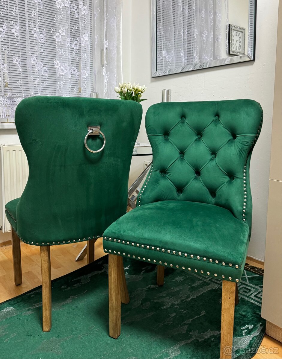 Luxusní Chesterfield židle 2ks
