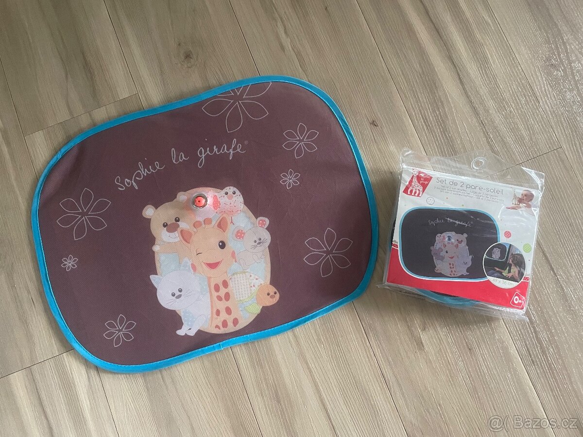 Stínítko žirafa Sophie na okno auta (2ks)