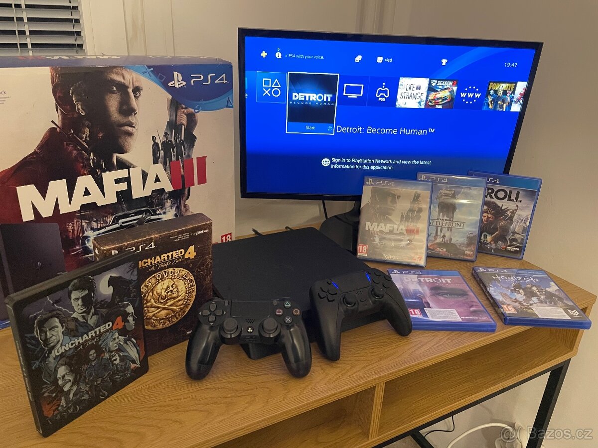 PS4 1TB + 2 ovladače + 6 her, orig. balení