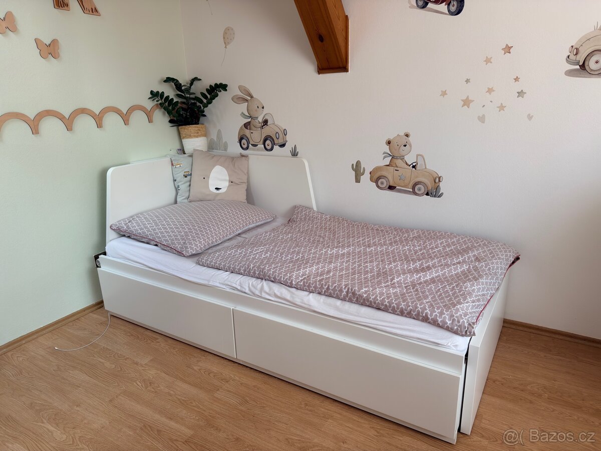 IKEA Flekke 80x200 rozkládací + úložný prostor + matrace