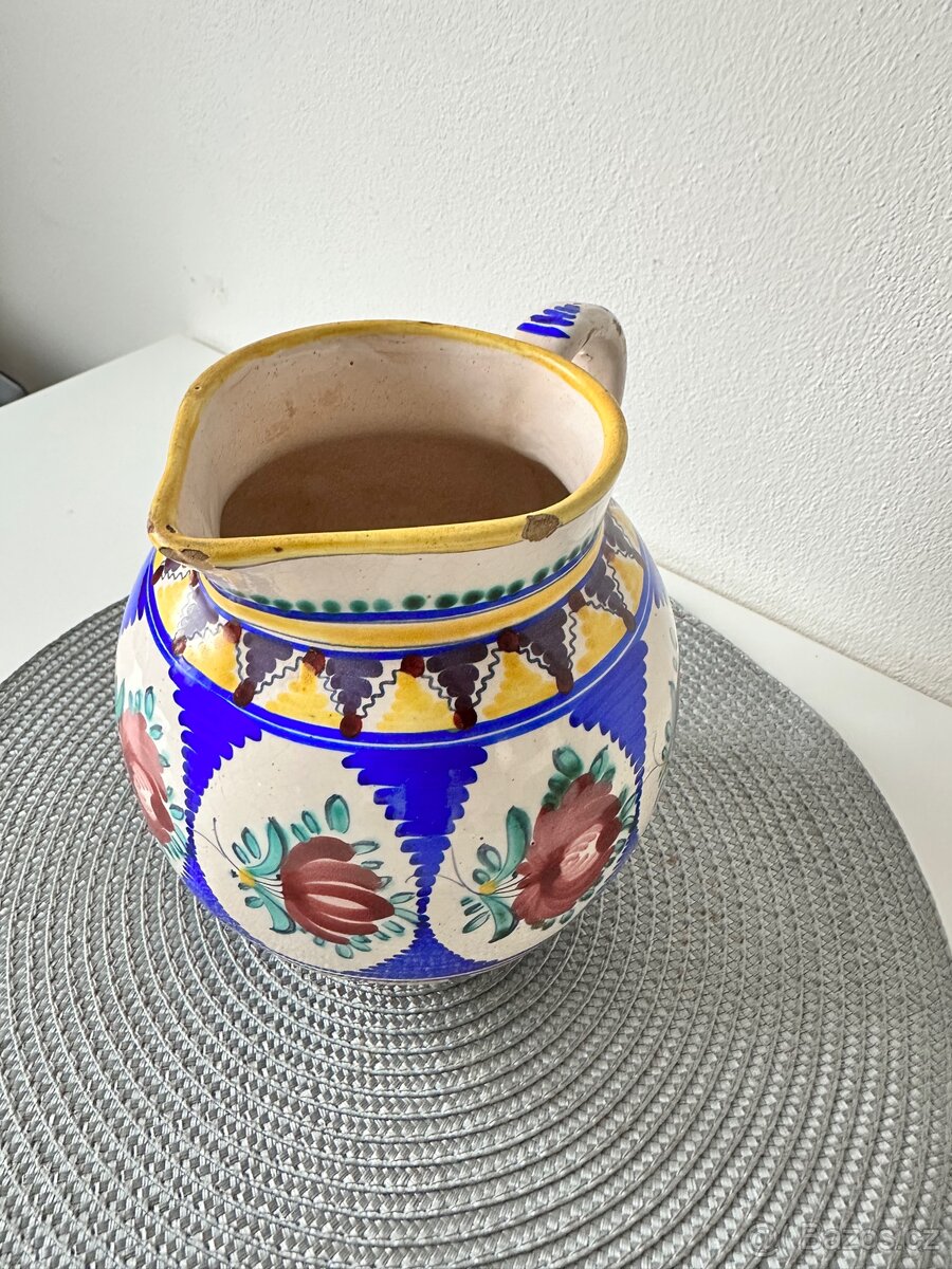 Keramický džbán ručně malovaný - signovaný