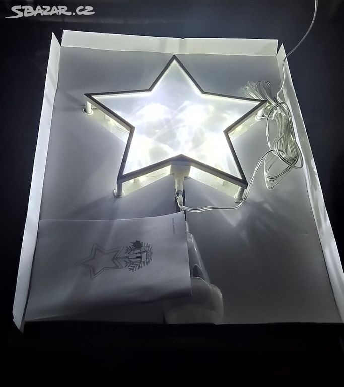 LED Vánoční hvězda, barva bílá