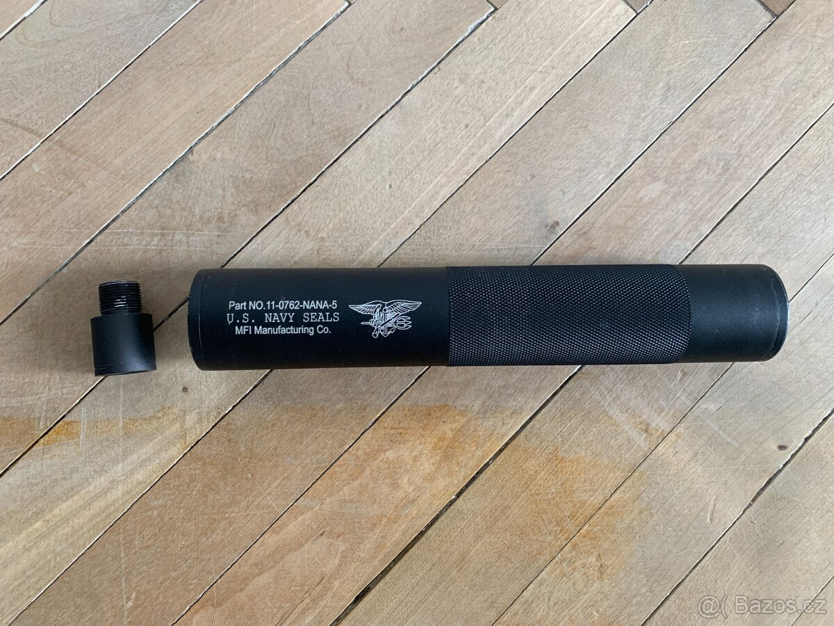 Airsoft - Kovový tlumič Navy Seal 198 x 35mm