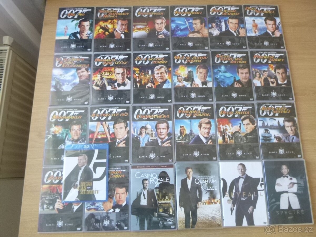 kompl JAMES BOND 1-24 + 1xBD + BONDOVY DIVKY