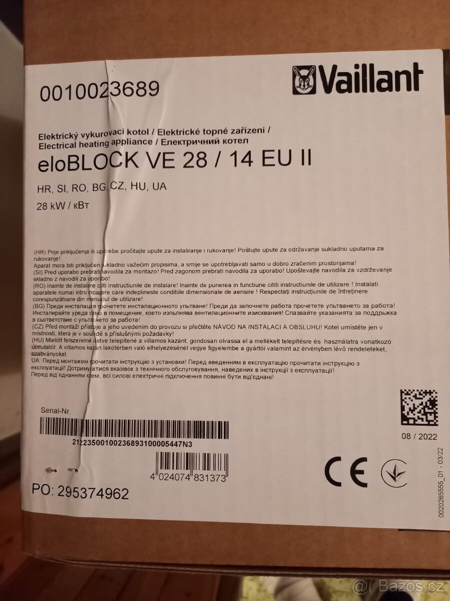 elektrický kotel Vaillant eloBLOCK VE 28 / 14 EU II