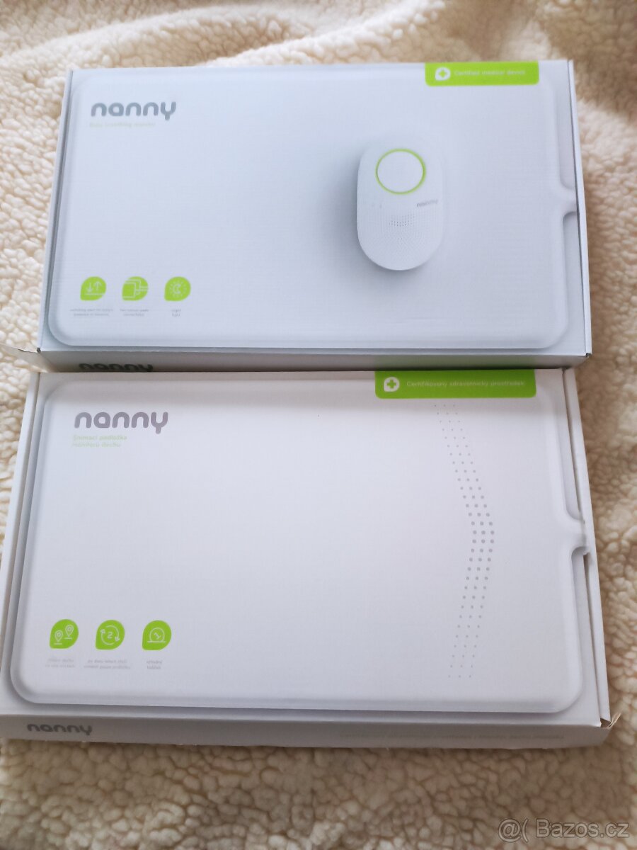 Nanny BM-O3 monitoring dechu se dvěmi podložkami
