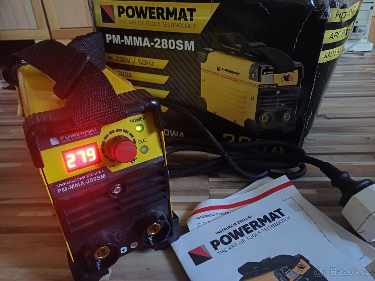 Svářečka Powermat PM-MMA-280S, zánovní, invertor bez kabelů