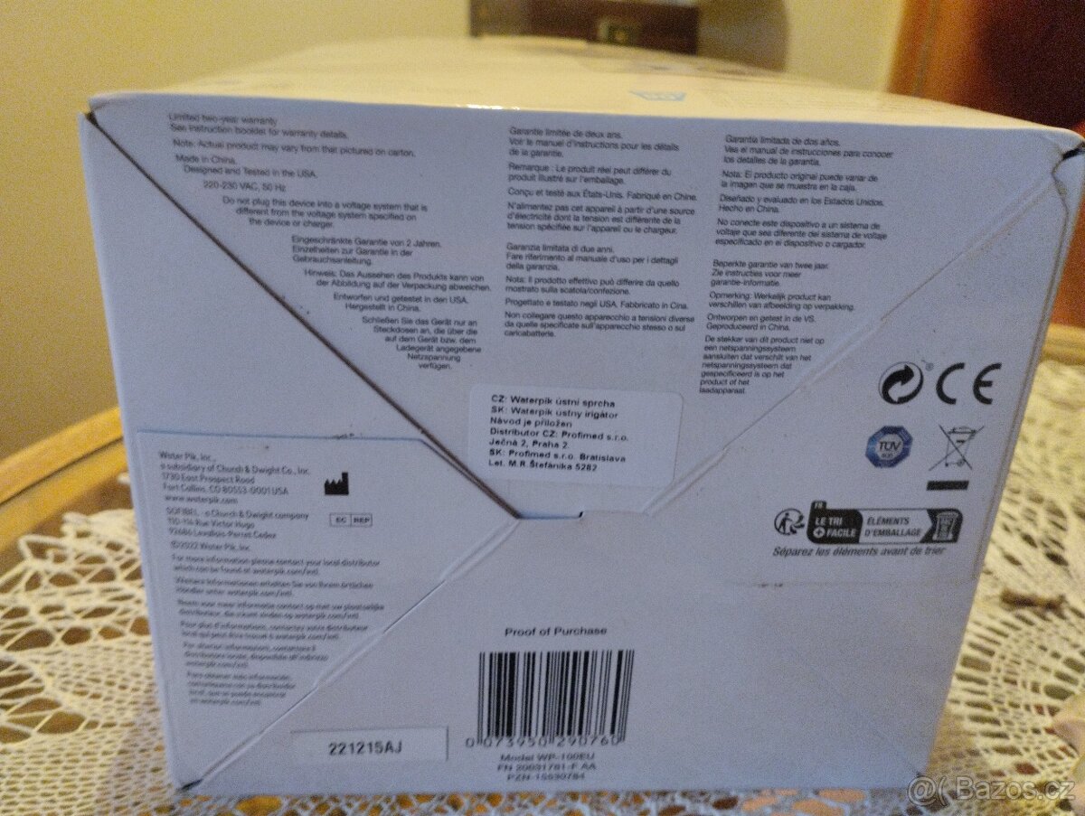 Ústní sprcha Waterpik WP-100EU včetně Redesept čističe