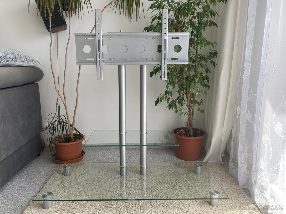 TV a hifi skleněný stolek