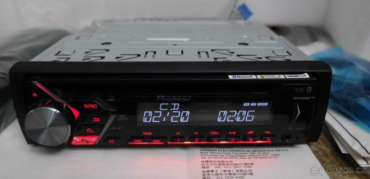 Pioneer DEH-S3000BT CD USB origo balení