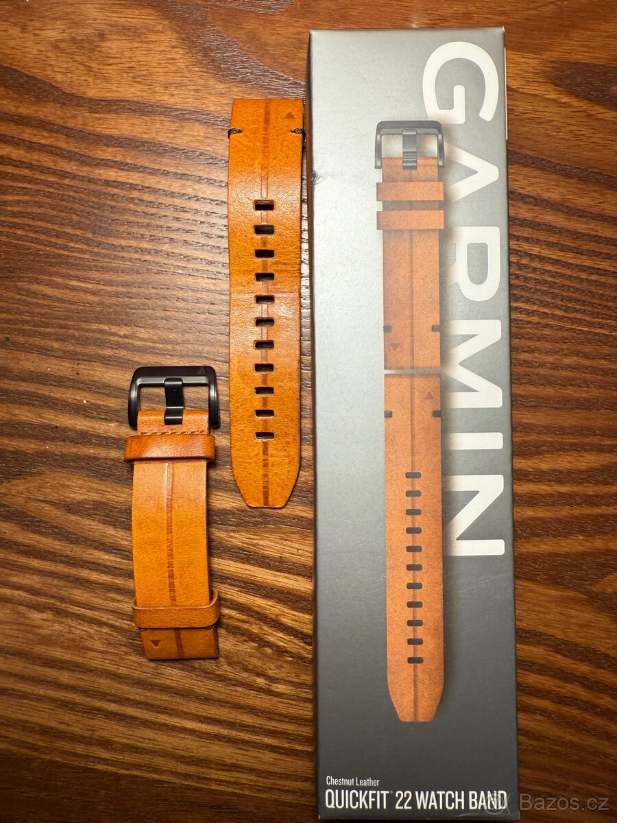 Garmin Řemínek QuickFit 22mm kožený hnědý