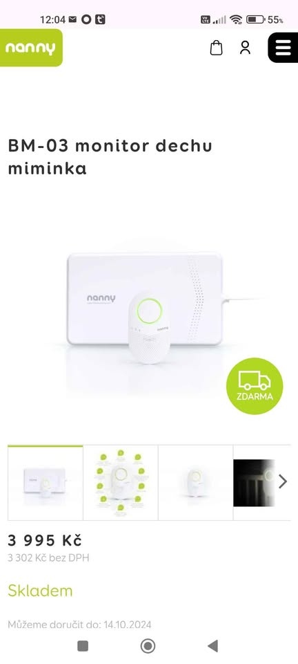 Monitor dechu Nanny BM-03 nejlepší a nejnovější model
