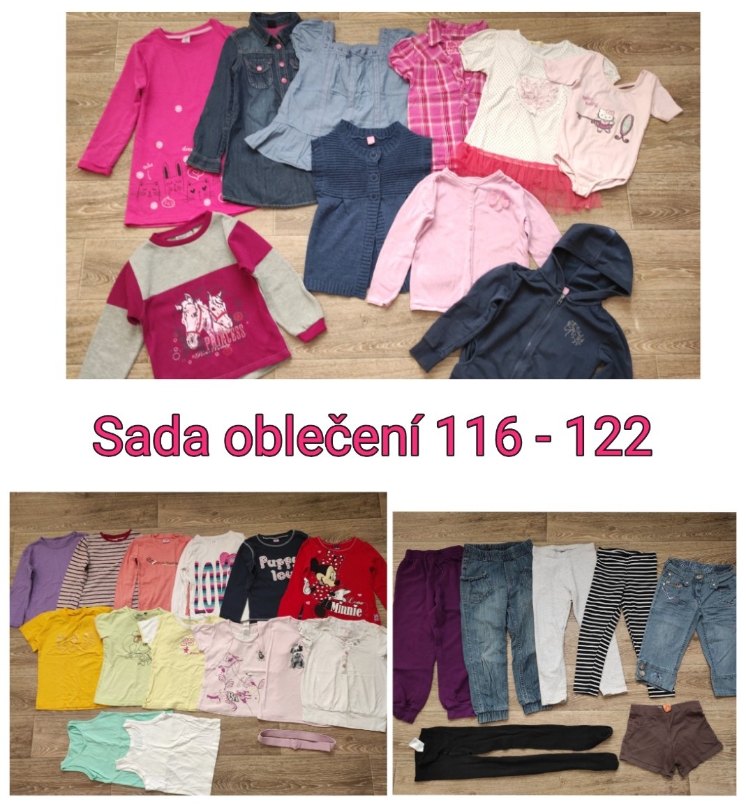 Sada 32ks dívčího oblečení vel 116/122