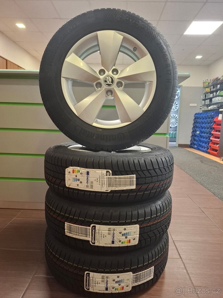 Nový zimní komplet Škoda Kodiaq 215/65 R17 vč.TPMS Conti