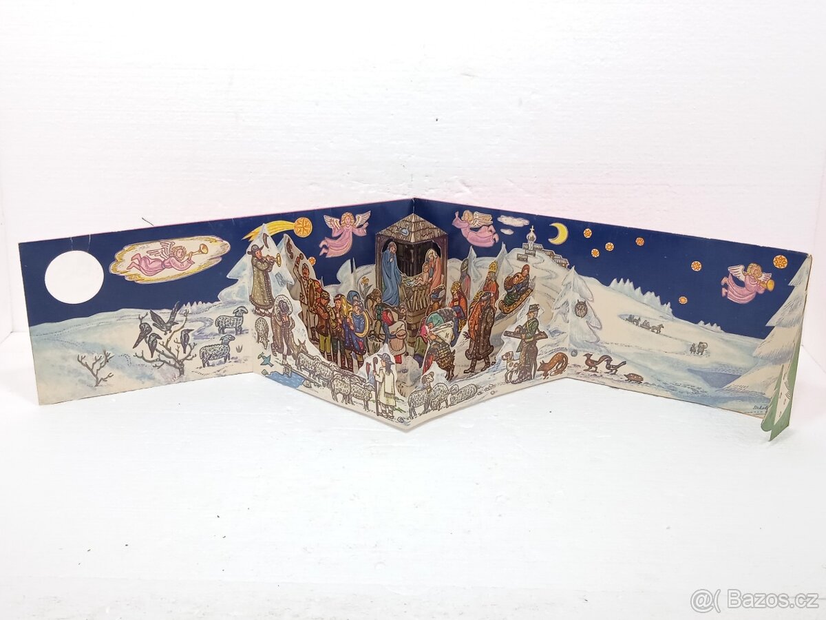 Retro velký vánoční betlém 3D - ČSSR