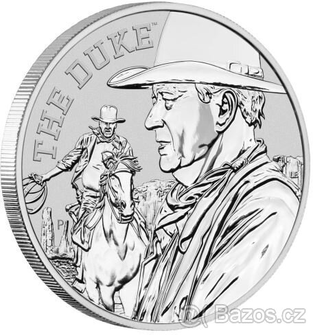 stříbrná mince John Wayne