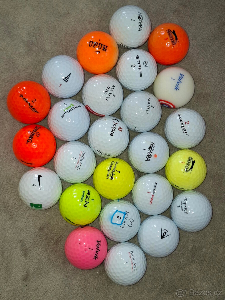 Golfové míčky MIX lepší - 25 ks á 10,- Kč - různé značky