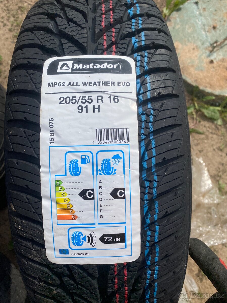 Celoroční pneu 205/55/R16 Matador Nepoužité 4ks