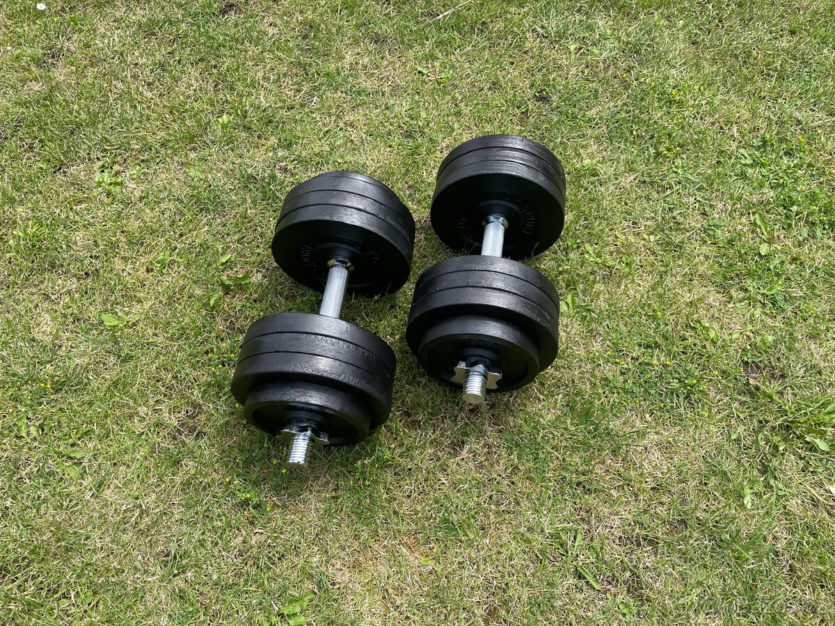 Jednoruční činky 2x37,5 Kg průměr 30 mm i 25mm,Český výrobek