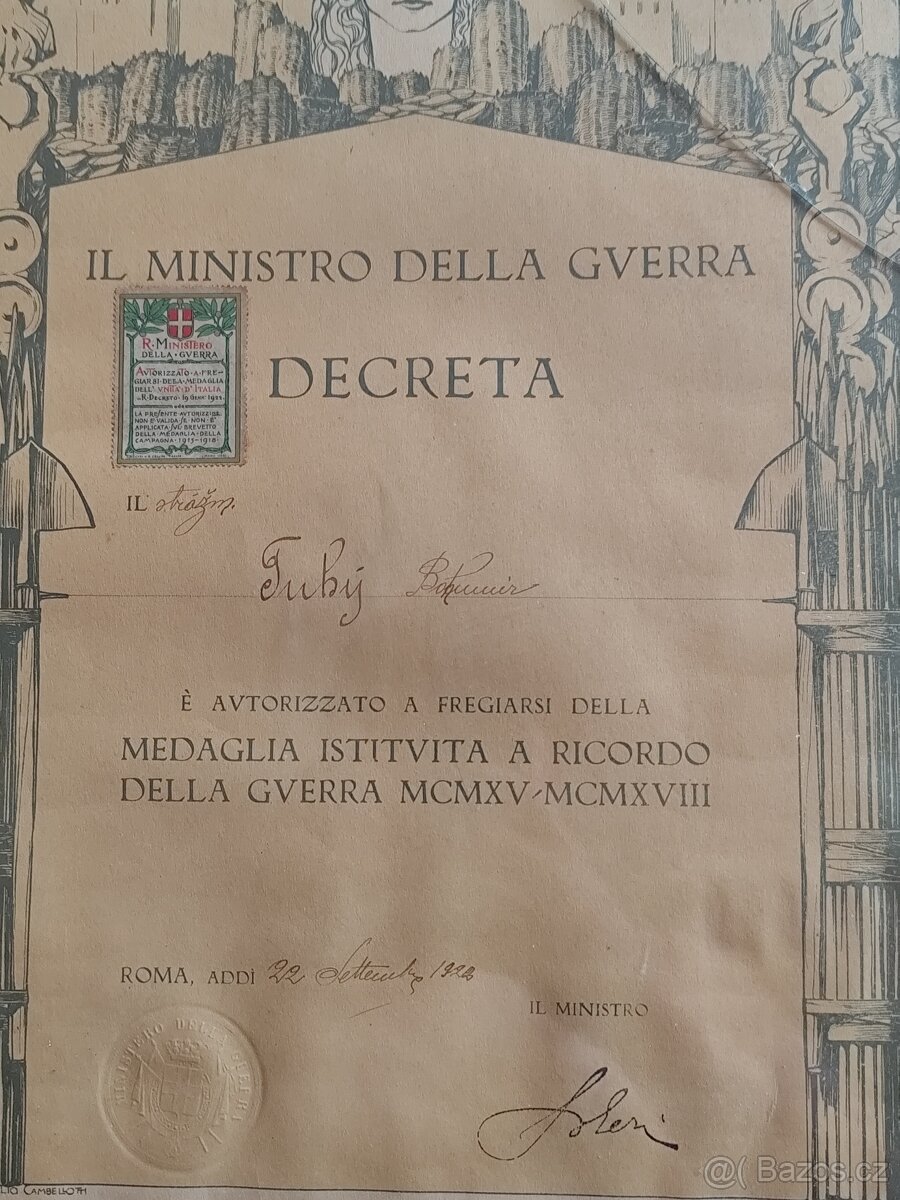 Dekrety které patřili Bohumíru Tuhému